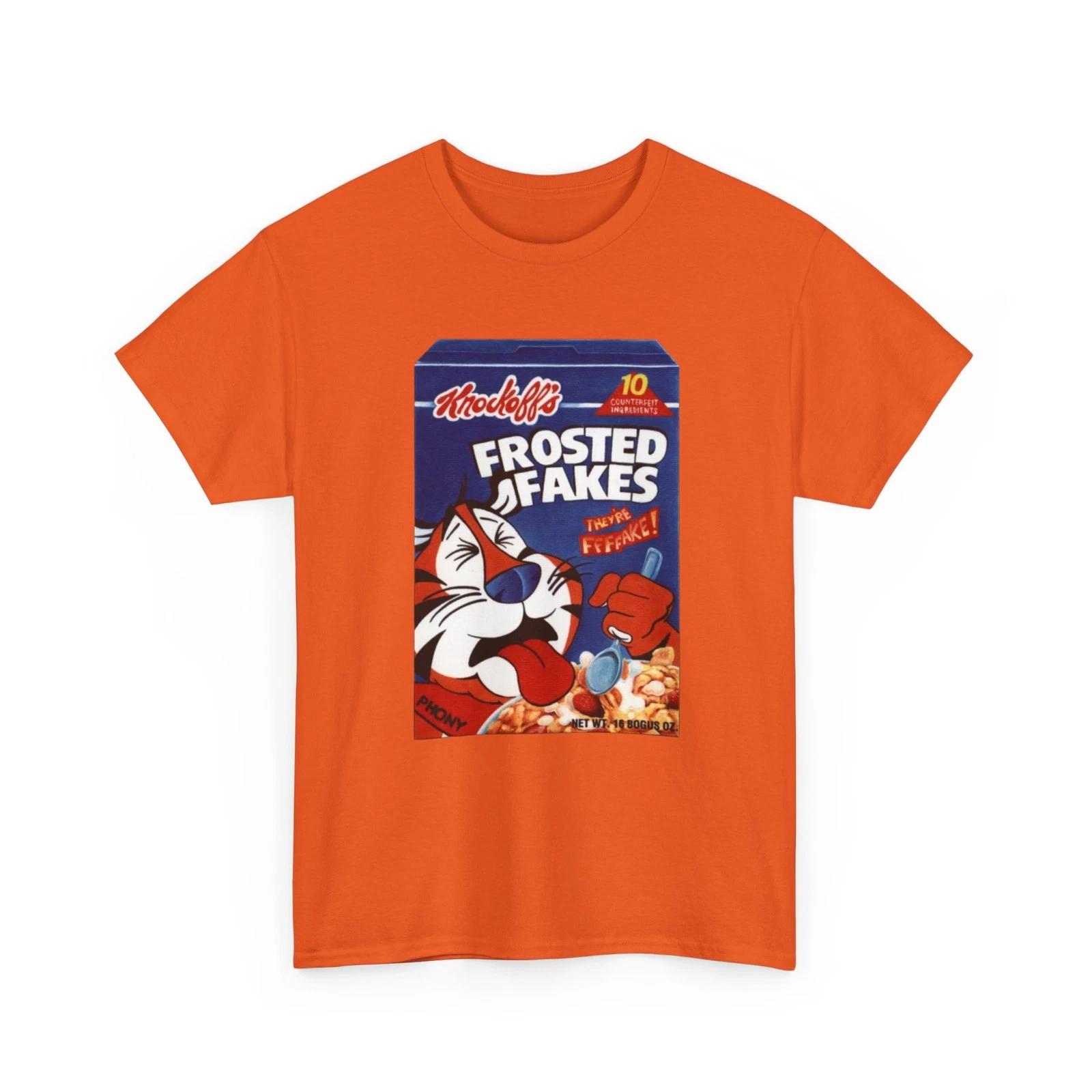 Wacky Packages Frosted Fakes Футболка с принтом хлопьев Забавная пародия на Frosted Flakes S