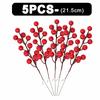 50-1PCS Artificial Red Berries Branches Christmas Simulation Flower Fruit Cherry DIY Wreath Xmas Tree New Year Party Decorations