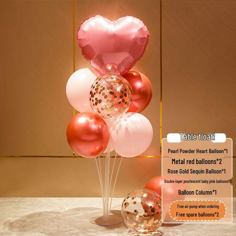 Alla hjärtans dag Ballongpelardekoration för fester: Idealisk för bröllop, födelsedagar och evenemang. Perfekt för en romantisk atmosfär.