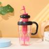 Water bottle summer dopamine large capacity plastic cup simple high value straw big belly cup car with handle car cup