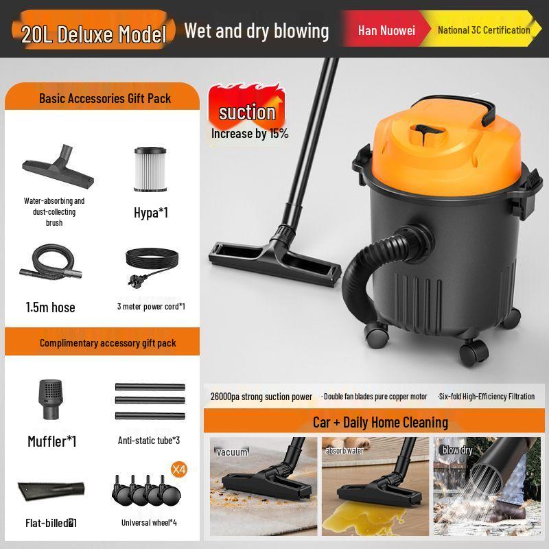 Compact Handheld Vacuum Cleaner with Strong Suction for Wet and Dry Use, Ideal for Initial Cleaning on Carpets