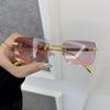 Designer Brand Square Sunglasses Women Men Colorful Small Frame Sun Glasses Female Mirror Colors Rimless Cool Fashion
