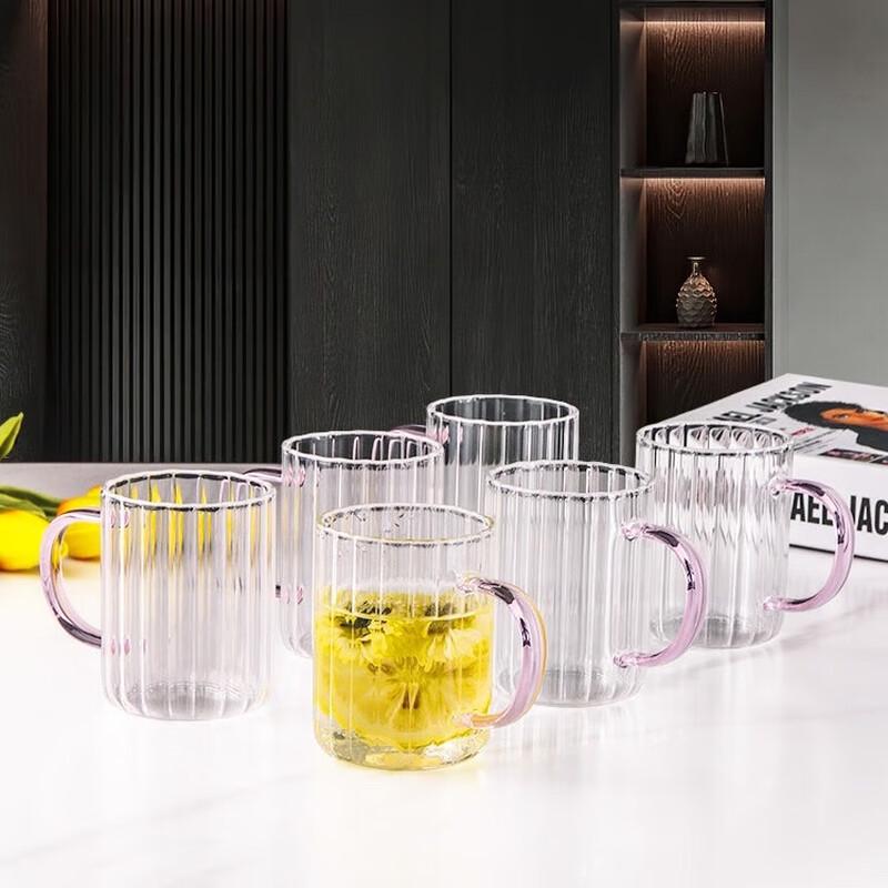 Flavinns Žáruvzdorné skleněné hrnky s uchem - Sada 6 kusů