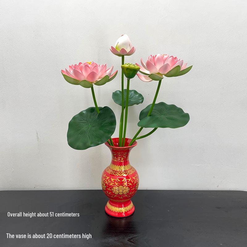 Petites Fleurs Artificielles Décoration Lotus Lys pour Maison & Offrandes à Bouddha