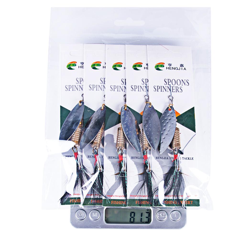 5PC Wobbler Spinner Löffel Köder 7,5 cm 11,6g Angeln Köder Künstliche Köder Metall Pailletten Spinnerbait für Hecht Peche Tackle