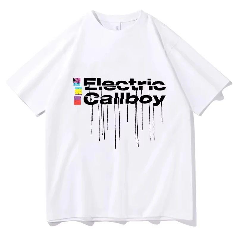 Hip Pop Short Sleeve Electric Callboy T Shirts Print Clothing Prevalent Streetwear T Shirts Breathable Oneck Tshirts Unisex