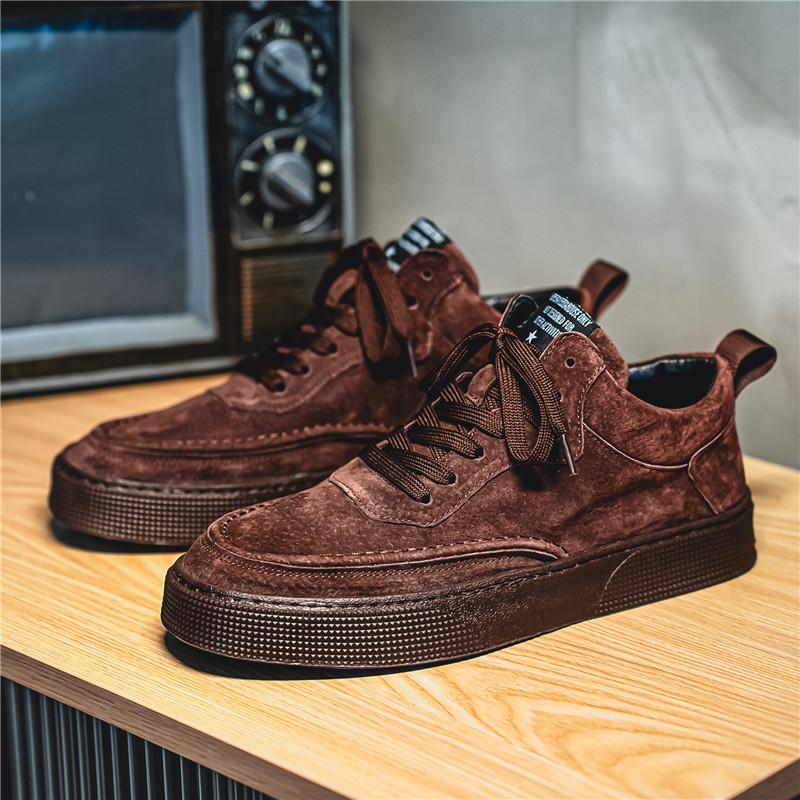 2024 Autumn New Low-top Lace-up Men's Shoes Platform-soled Trendy Casual Shoes Versatile Fashion Men's Sports Board Shoes