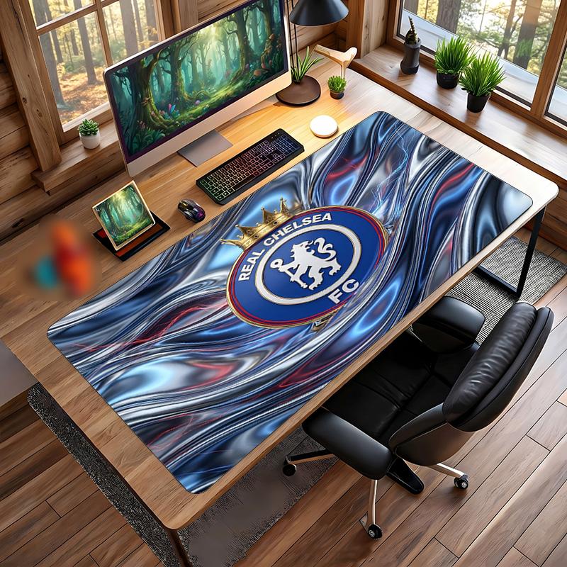 Tappetino per Mouse Grande Stampato Chelsea FC, Tappetino da Scrivania Gaming Morbido in Gomma Antiscivolo per Decorazione Ufficio Laptop Computer
