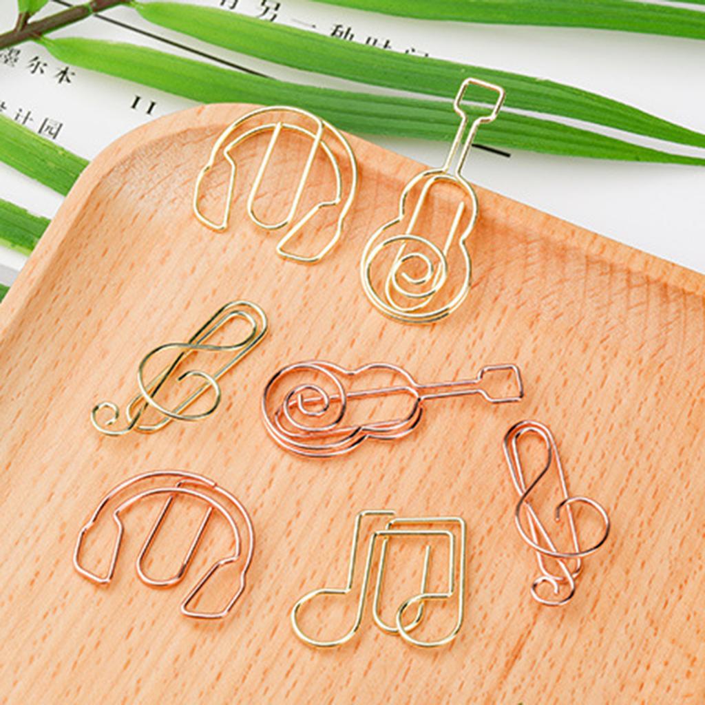 50Pcs Mini Paper Clips Music Note Shaped Paper Clip for Home Office Note Paper Clips Stationary Clips File Folders Clamp