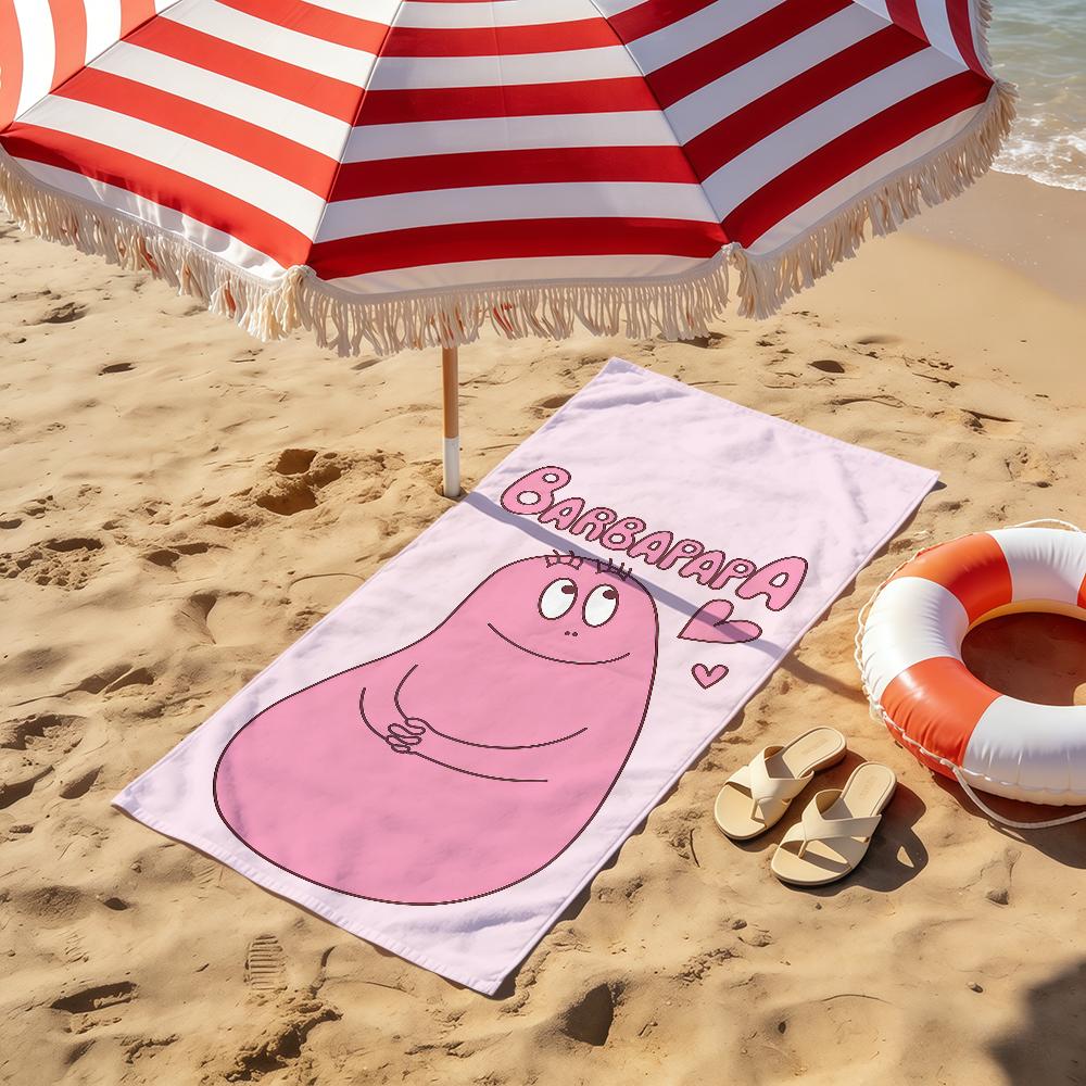cartoon face art cute funny b-B-Barbapapas Towel soft Beach Towels Trip swim Pool bathing Towel Gym Spa home Decor Gift Holiday