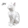 Small Cat Sculpture Gift 3D Printed Statue with Wavy Fur, Modern Sitting Figurine for Display Bookshelf Decor, Minimalist Art Home Office, Lovers