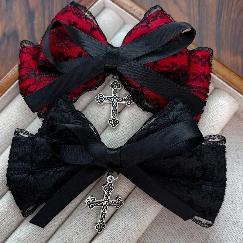 2/4PCS Gothic Fashion Hair Clip Exquisite Hair Accessories For Women Girls Personalized Sweet Cool Cross Bow Hair Clip Gifts