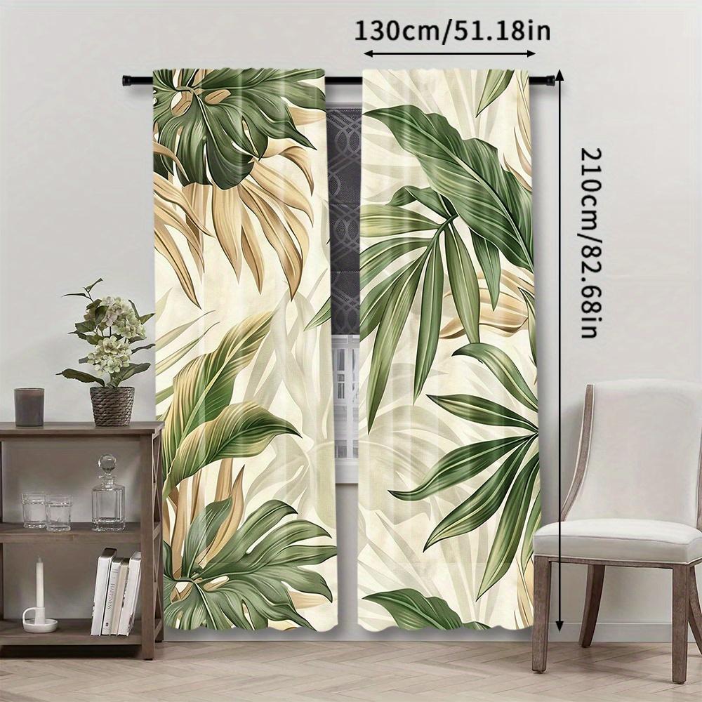 2 szt.   Zasłony z nadrukiem liści palmowych   Z tunelem na karnisz   Zasłony drukowane cyfrowo   Materiał poliestrowy   Nadaje się do salonu   Clo