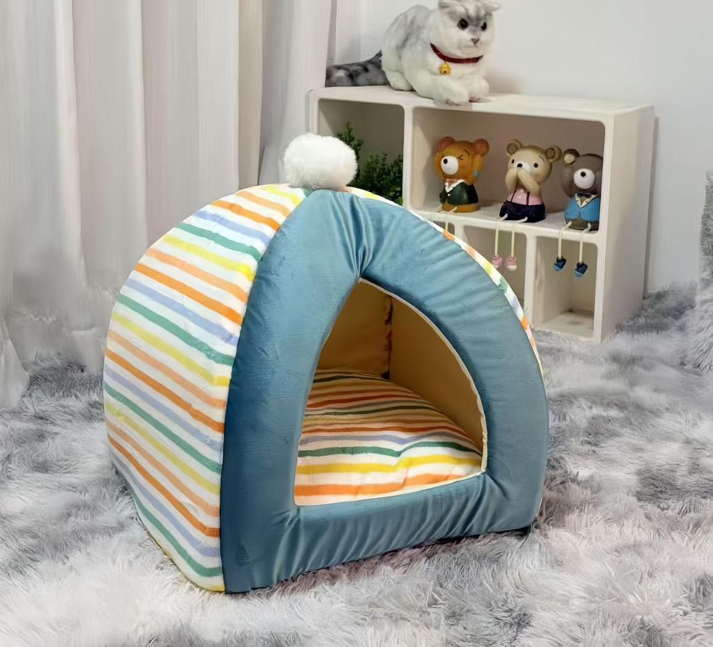 Cozy Mushroom Pet Tent: Warm Semi-Enclosed Indoor Bed for Cats and Dogs