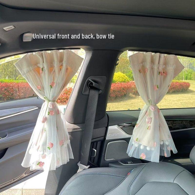 Complete Blackout Car Sun Shade Curtains for Interior Heat Insulation & Baby Sun Protection, Side Clip-in Sliding Rail