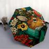 1PC Animal Art Floral Illustration Automatic Folding Umbrella, Portable & Foldable Design with 8 Ribs, 91