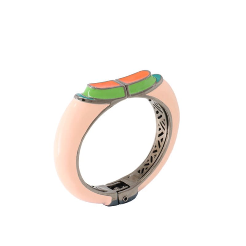 jewelCOUNTY Salmon Glossy Color Bold Bangle