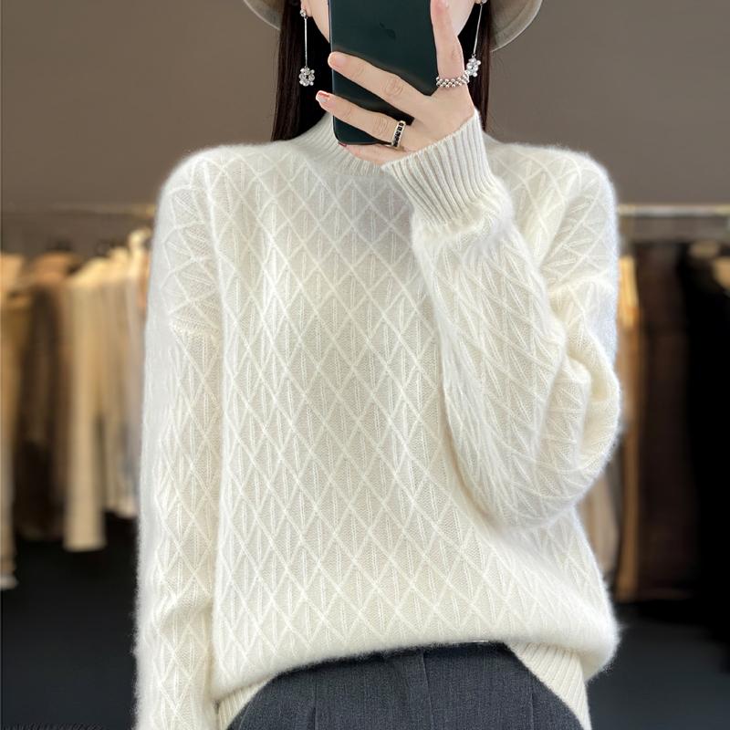 Pulover de cașmir pentru femei cașmir Qinghe 30% cașmir 70% lână cald și la modă versatil toamnă și iarnă