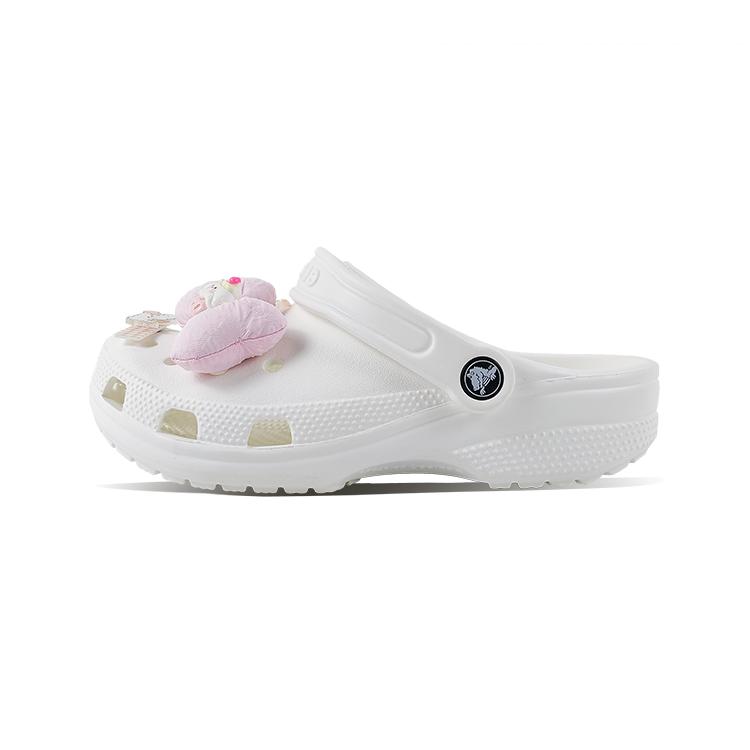 

Crocs Classic сабо EVA Розовый бант Маленький Свежий Модный Милый Домашний Повседневный Пляжный Кампусный Стиль Обувь с отверстиями Унисекс Белый 43-44 белый