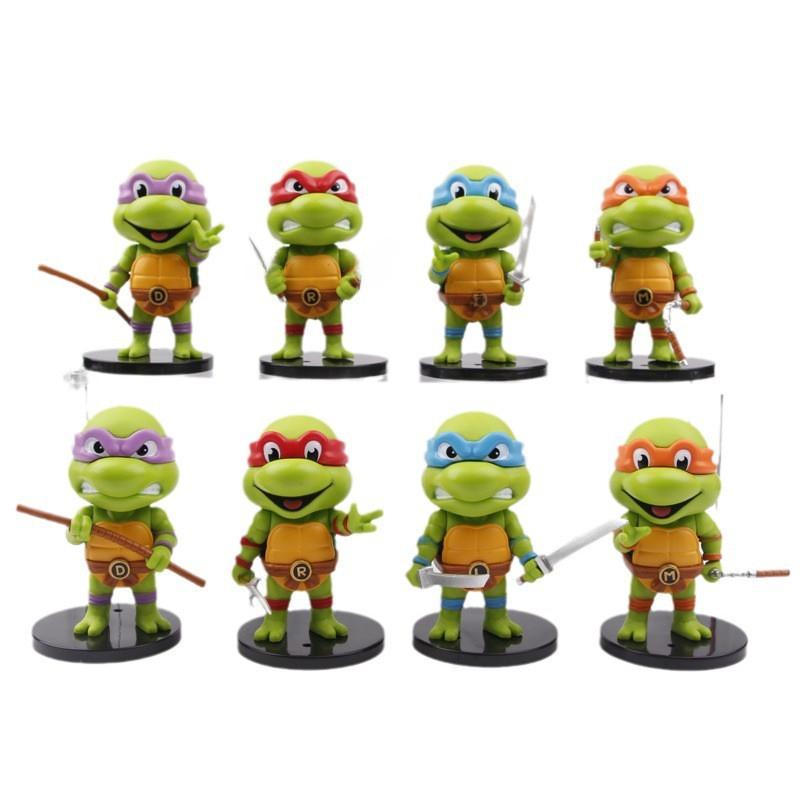 Classic Ninja Turtles Model Action Figures Set Adorable Pvc Cake Toppers Blind Box Toys