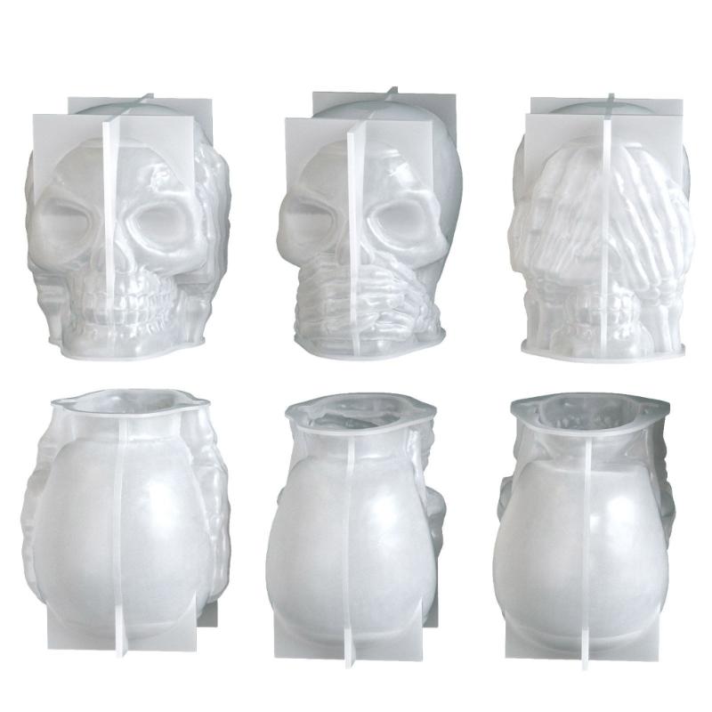 Food Grade Skull Craft Mold Safe Realistic Skull Mold For Kids Resin Art Projects Halloween Home Decoration
