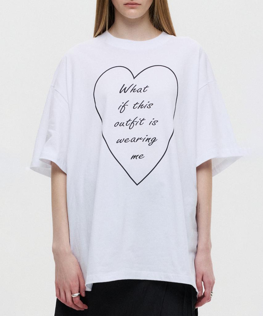 Diaeneseualumeon Oversized Heart T-Shirt White