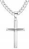 SILVER Chain with Cross Men' Diamond Italian Cross + FREE