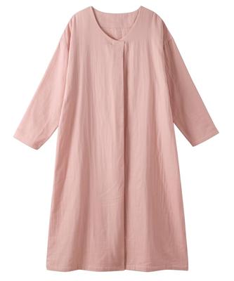 Nissen Gasväv Bomull Storlek M Dam Trippel-lagers 100% Pyjamas/Loungeklänning, Rosa,