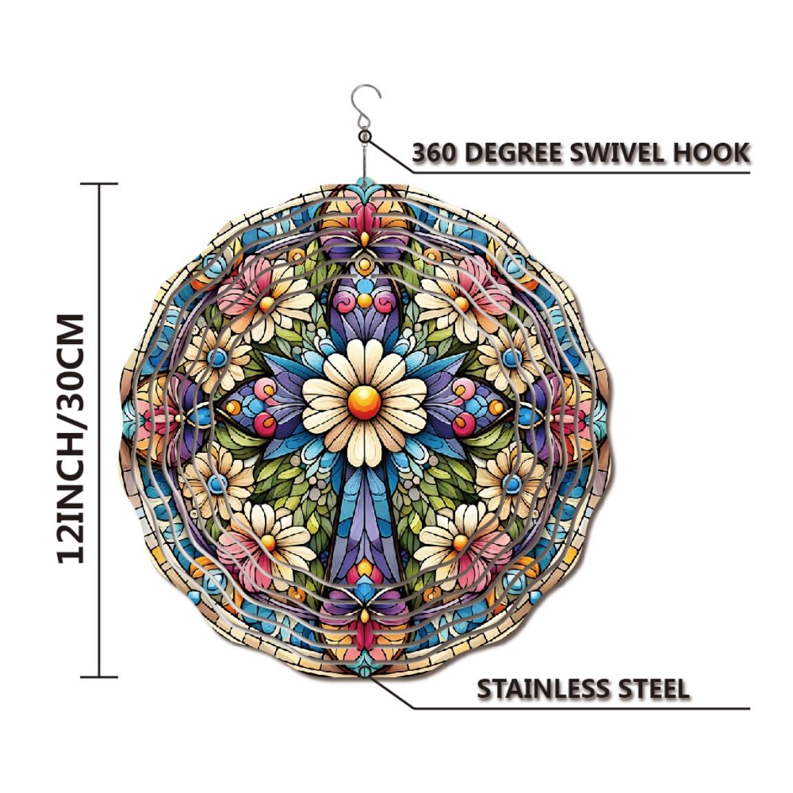 

Металлический ветряной спиннер 3D Счастливый цветок Кинетическое искусство для декора сада, двора, балкона Праздничный подарок Рождество Хэллоуин Пасха День благодарения 01A