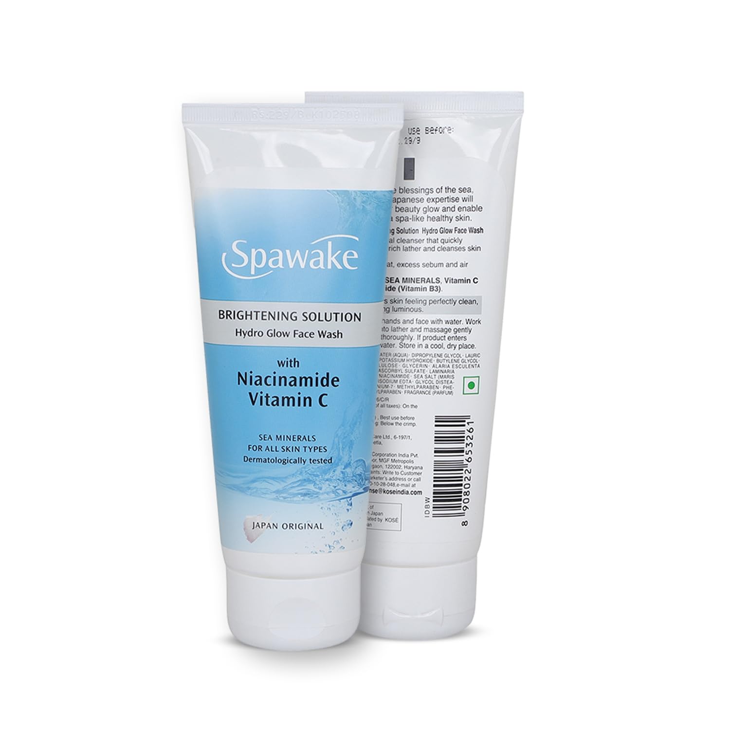 Spawake Brightening Solution Hydro Glow Face Wash with Niacinamide Vitamin C, Sea Minerals for All Skin Types, 100g