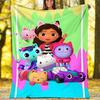 Gabby's Dollhouse printed throw blanket—lightweight,soft,warm;versatile blanket for all seasons—perfect as &air-conditioning throw,nap blanket