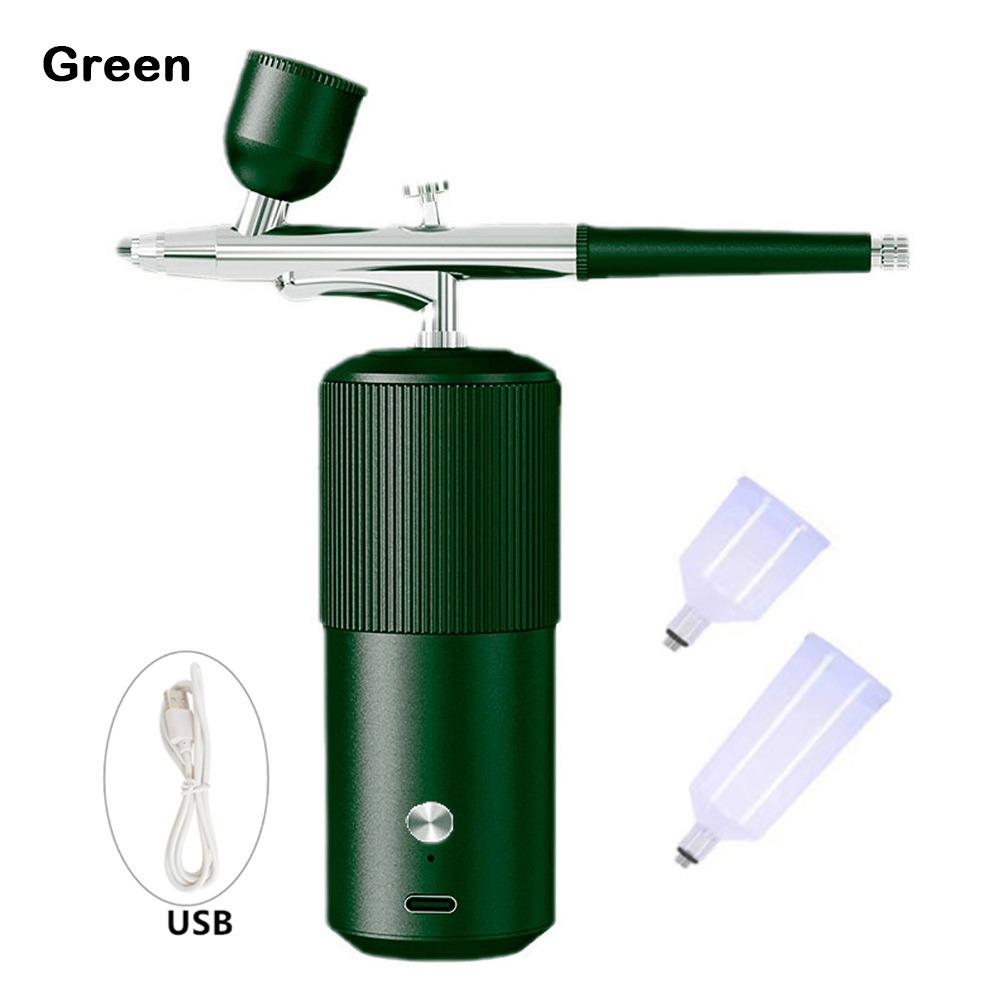 

USB Multi-Function Spray Airbrush Makeup Household Spray New Mini Airbrush Kit Facial Skin Care зелений