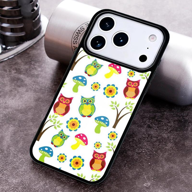 Cute Owl Cartoon Phone Case For iPhone 17 16 15 14 13 12 11 Pro Max Plus 17Air Soft Silicone Cover