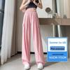 Women's Summer 2025 Ice Silk Nine-Point Pleated Wide Leg Cargo Pants