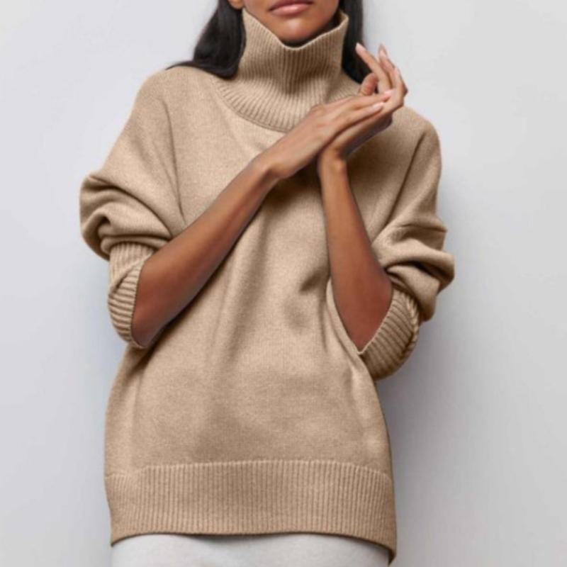 Pull à manches longues tendance pour l'automne et l'hiver, Pull à col rond léger et confortable, Pull en maille de couleur unie pour femme