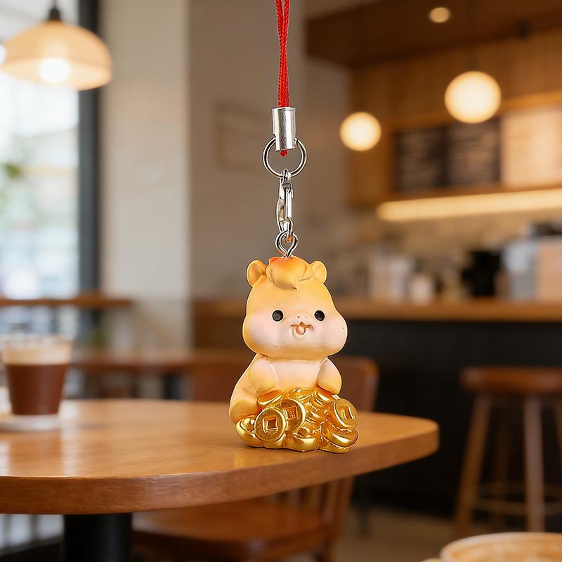 

Cartoon Year Of The Horse Keychain Mascot Pony Phone Hanging Pendant For Backpack Ornament New Year Blessing Gift A9