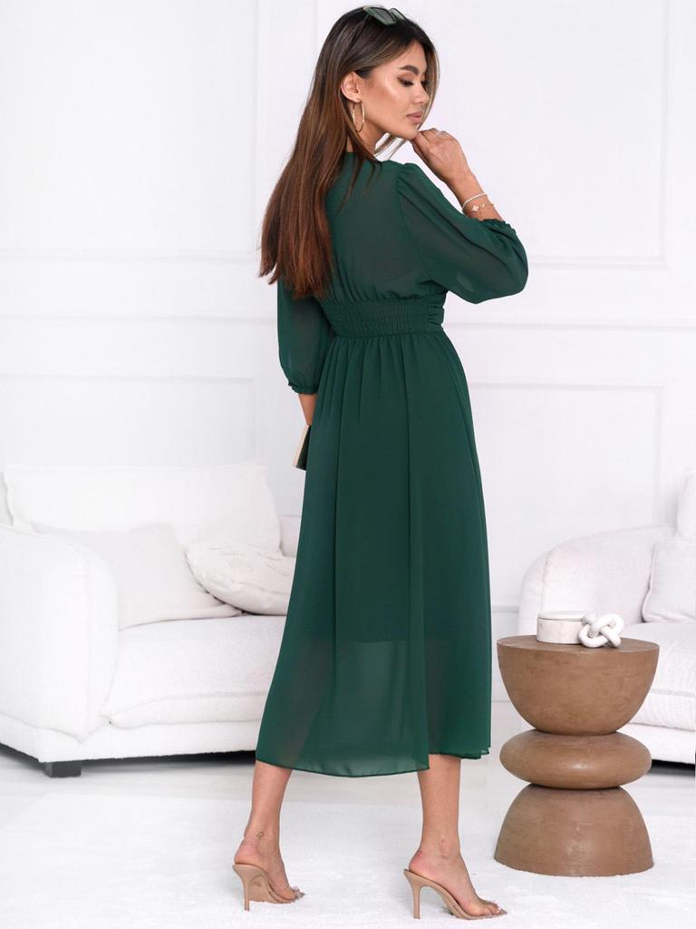 2025TEMU Autumn Elegant High Waist Swing Dress PJ0264