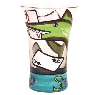 Coyote Card Shark Hand-Painted Shooter Glass