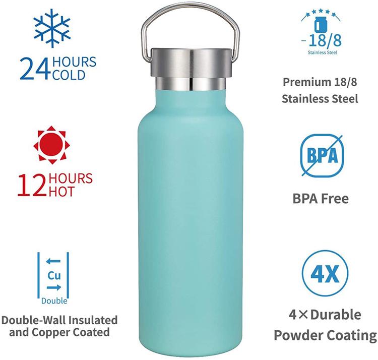 32oz Wide Mouth Stainless Steel Water Bottle Double Walled Vacuum Insulated Travel Sports Flask Thermos