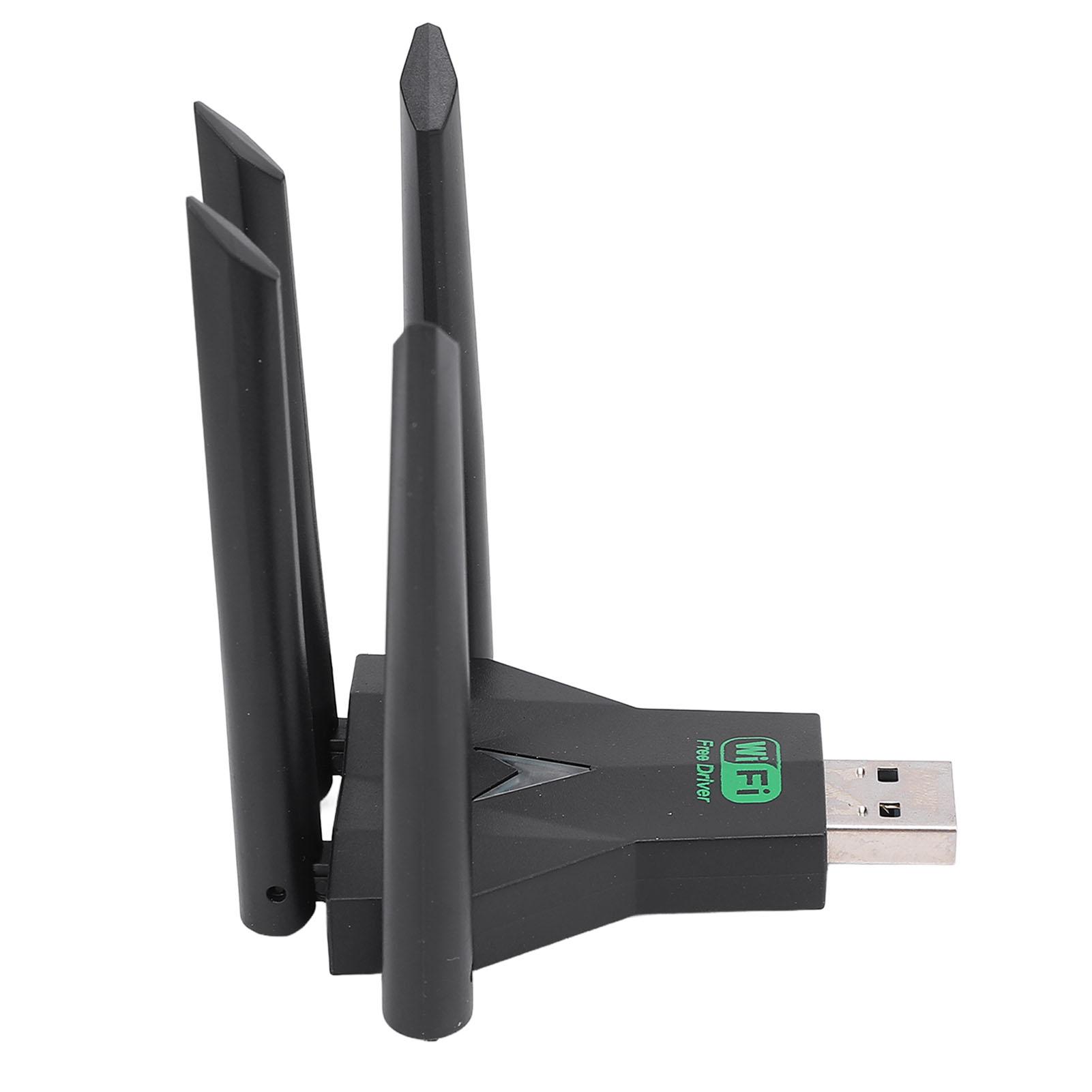 

Wireless Network Adapter 1300Mbps 4 Antennas Dual Band 2.4G 5GHz USB WiFi Adapter for Wins XP 7 8