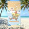 Cute Puppy Cartoon Print Microfiber Beach Towel Water Absorbent Quick Dry Bath Towel For Vacation