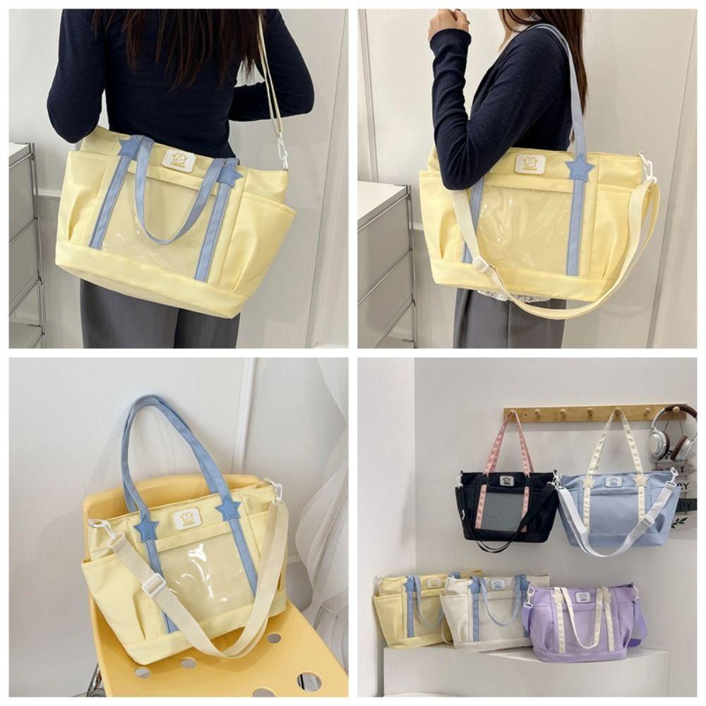 Waterproof Transparent Itabag Nylon School Tote Bag Fashion Messenger Bag  Shoulder Bags