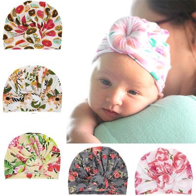 Fashion Cute Newborn Kids Baby Boy Girl Indian Turban Knot Cotton Beanie Hat Cap