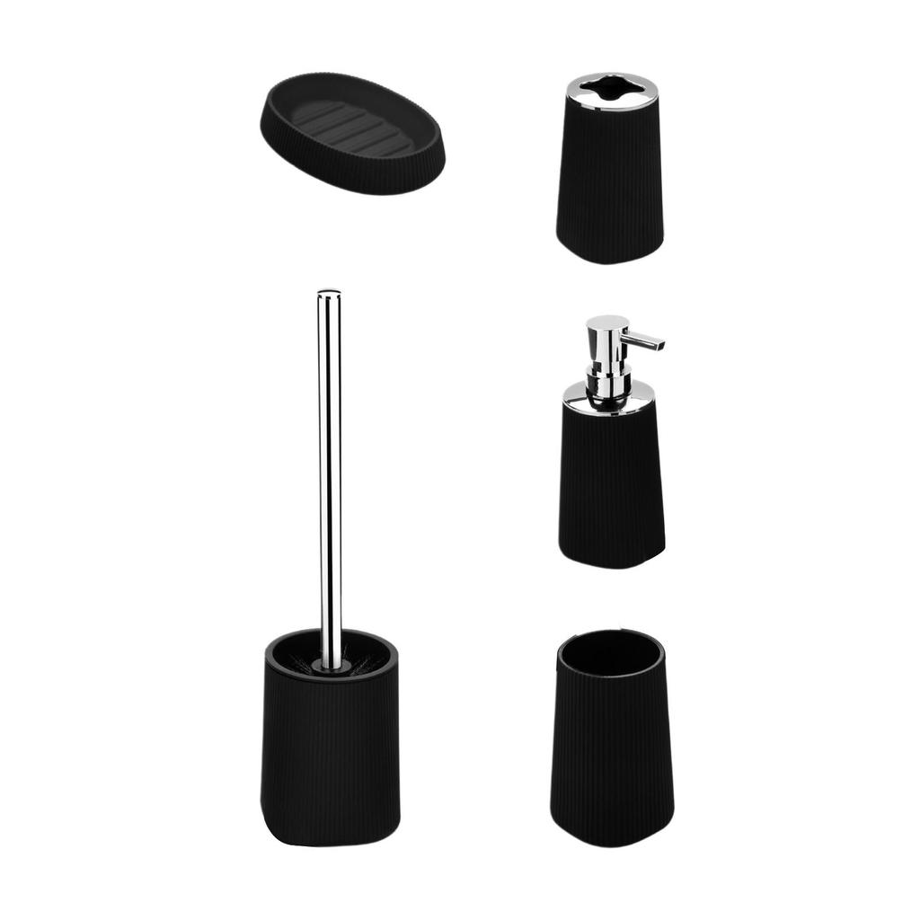 5 Pieces Decorative Bathroom Accessories Set Cup Toilet Brush Versatile Empty Bottle Storage