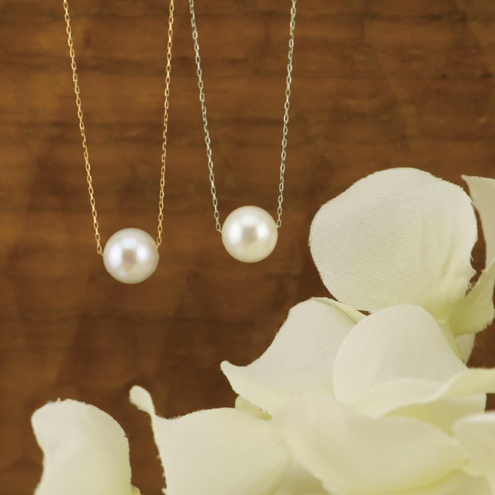 Pt Akoya Pearl Necklace Platinum Pearl Through Necklace Gold Single 7mm [Hana Kirari] 7.0mm / / (Pt900)