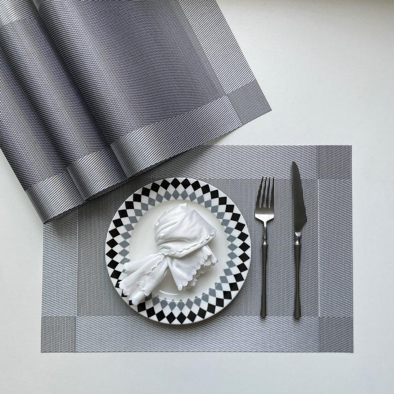 PVC Western food mat, hotel Teslin thermal insulation mat, single frame coaster, home non-slip double frame jacquard woven mat