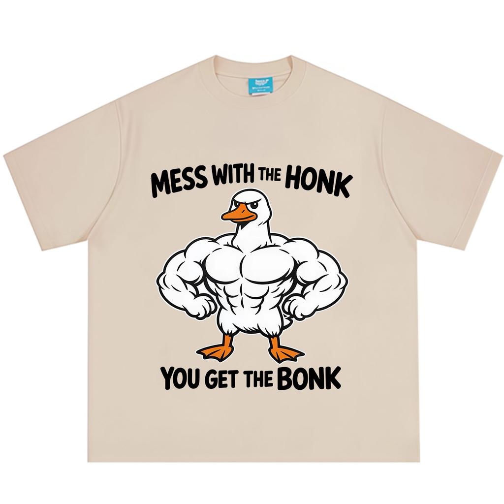 Mess with The Honk You Get The Bonk Funny Duck Meme Tshirt Unisex Unisex Hiphop Tshirt Summer Loose Casual Cotton Fashion Tshirts