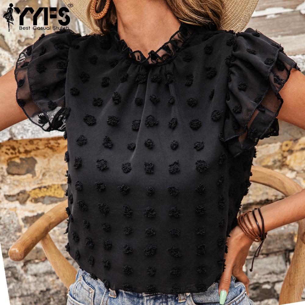 

Женские модные повседневные черные футболки и топы с короткими рукавами и круглым вырезом YYFS