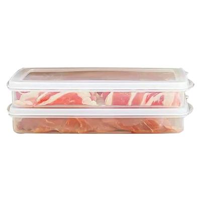 Caixa de bacon de PVC, recipiente para armazenamento de alimentos e queijos com tampa para geladeira, suporte para biscoitos de Natal de perfil baixo e raso