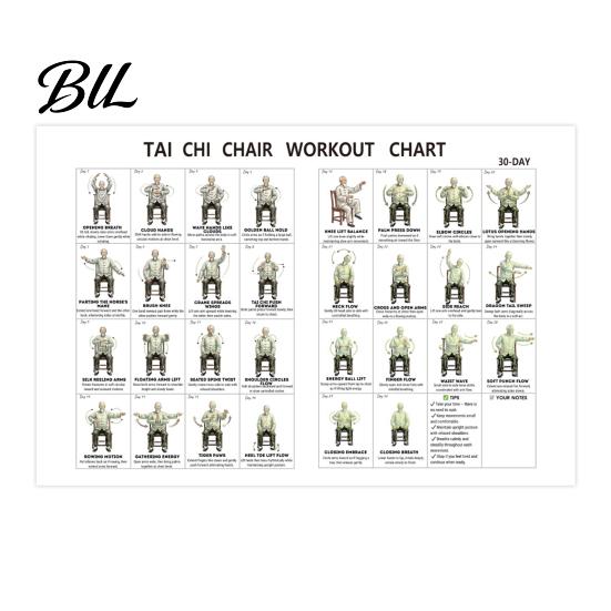 Low Impact Tai Chi Exercises Chair Workout Chart for Seniors 30 Day Structured Exercise Plan with Seated Flexibility Elderly And Walking Balance A